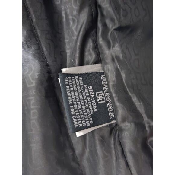 URBAN REPUBLIC HOODED BLACK ZIP/BUTTON UP JACKET SIZE 18M - Picture 7 of 8